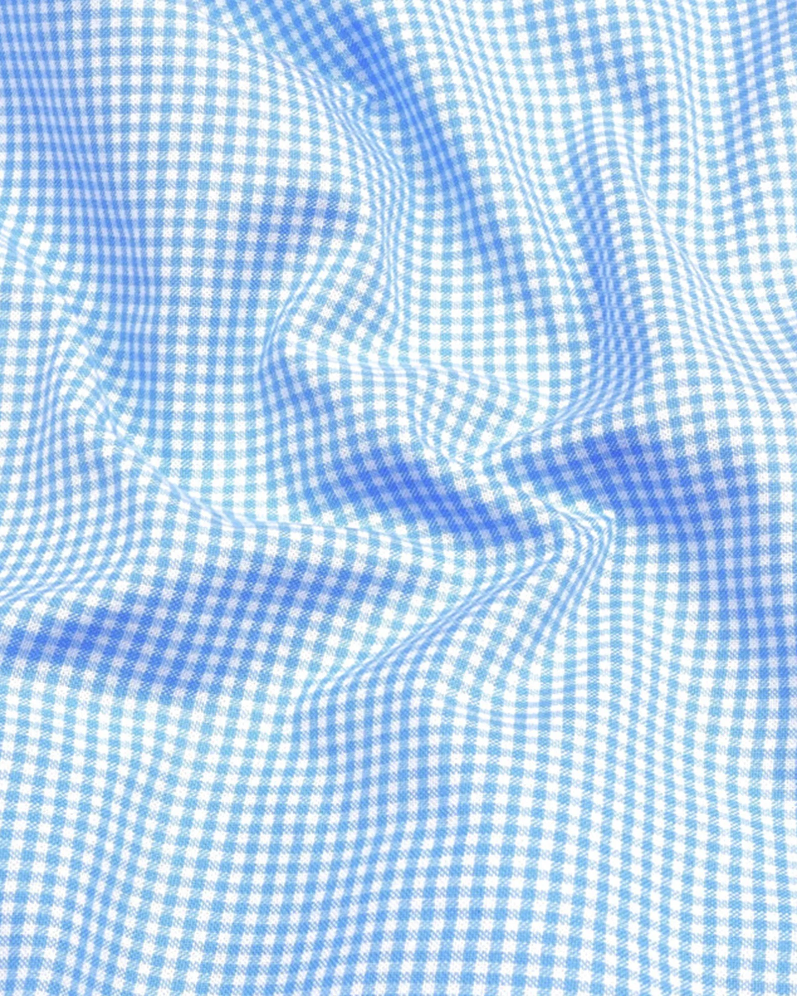 Men's Cotton Check Shirt-Sky Blue, Regular Fit, All-Day Comfort - Image 3