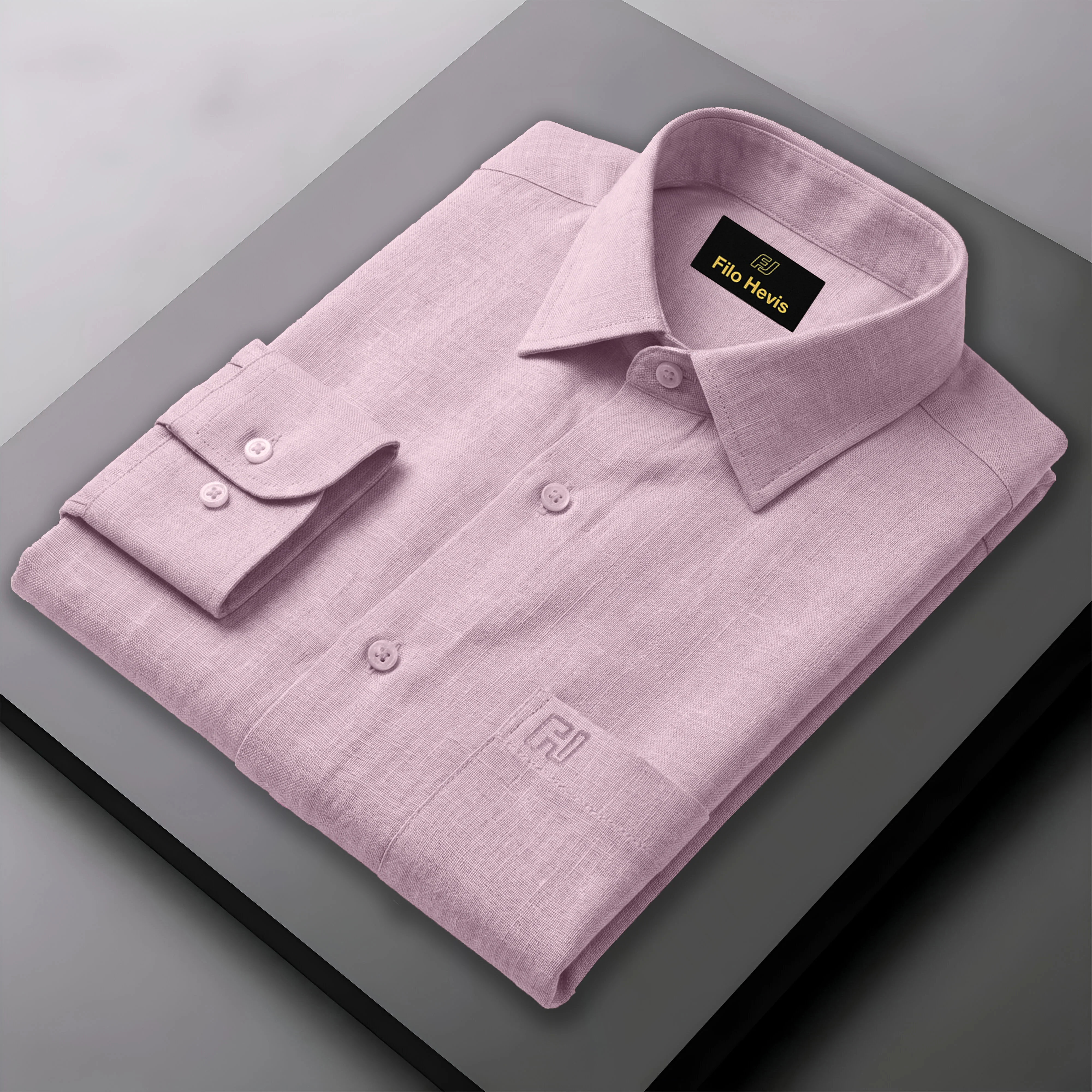 FINE LINEN SHIRTS FOR MEN (Full Sleeves)-Light Onion - Image 3